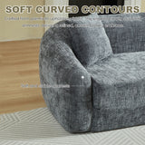 Curved Convertible Sofa, 2 In 1 Fold Out Bed With Pull Out Base And Deep Seat