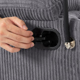 Adjustable Manual Recliner, Ergonomic Lounge Chair With Phone Holder And 2 Cup Holders