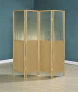 Mattison 4-Panel Folding Shoji Screen Room Divider, Natural