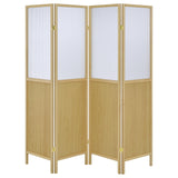 Mattison 4-Panel Folding Shoji Screen Room Divider, Natural