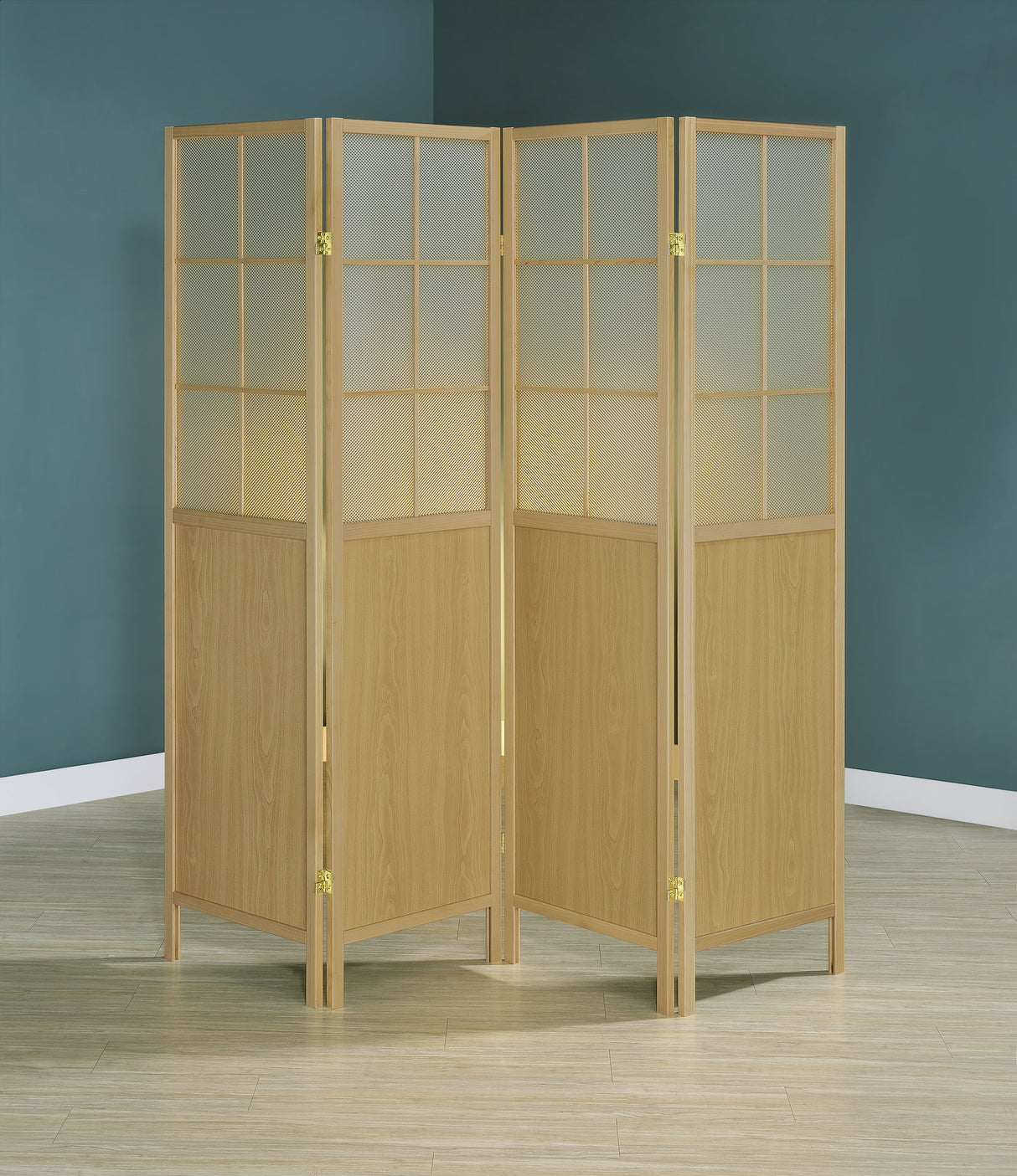 Edwards 4-Panel Folding Shoji Screen Room Divider, Natural