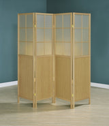 Edwards 4-Panel Folding Shoji Screen Room Divider, Natural