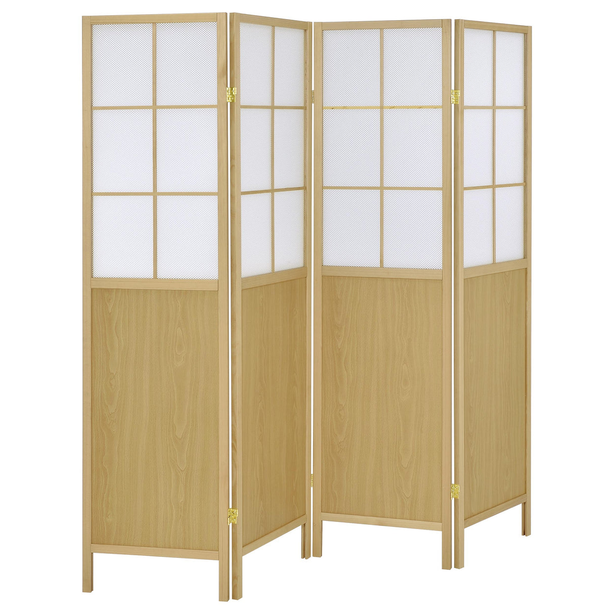 Edwards 4-Panel Folding Shoji Screen Room Divider, Natural