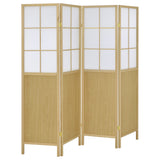 Edwards 4-Panel Folding Shoji Screen Room Divider, Natural