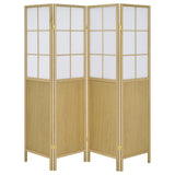 Edwards 4-Panel Folding Shoji Screen Room Divider, Natural
