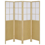 Edwards 4-Panel Folding Shoji Screen Room Divider, Natural