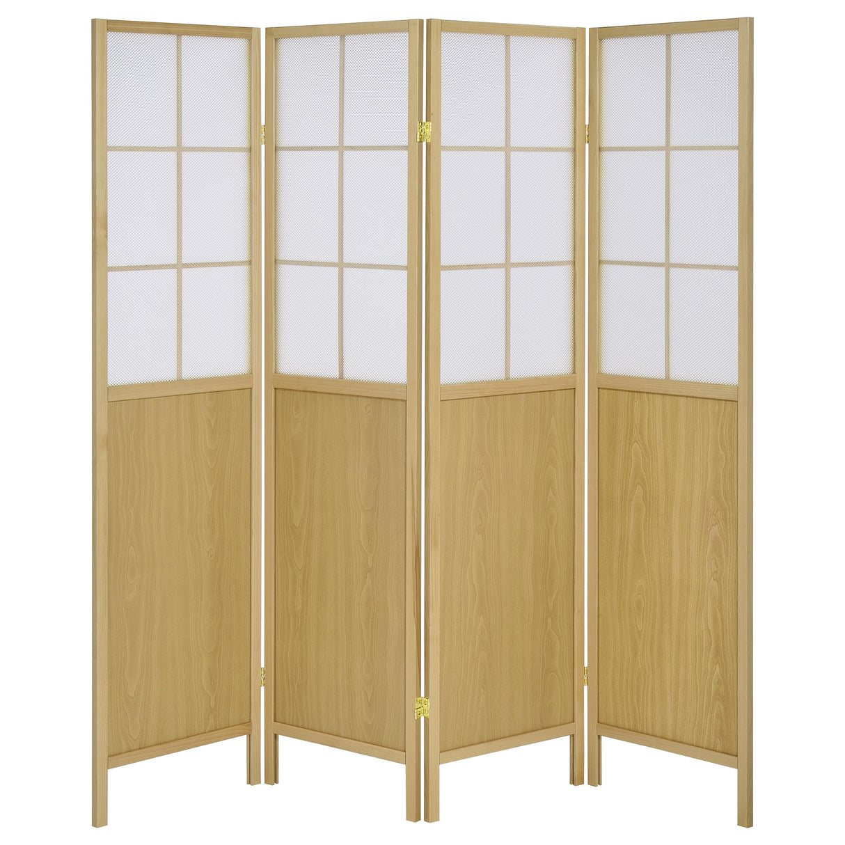 Edwards 4-Panel Folding Shoji Screen Room Divider, Natural