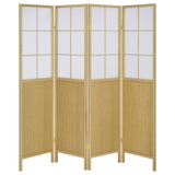 Edwards 4-Panel Folding Shoji Screen Room Divider, Natural