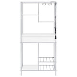 Draper - 5 Shelf LED Wine Cabinet With Pull Out Drawer - Gloss White