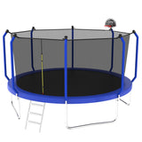 Trampoline With Basketball Hoop, Astm Approved Reinforced Type Outdoor Trampoline With Enclosure Net - Trampolines - Alpine Outlets