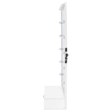 Spector 1-Drawer Lighted Full-Length Floor Mirror, White High Gloss