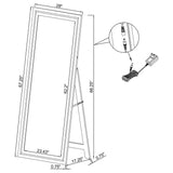 Windrose 28x67 LED Standing Floor Mirror in Black