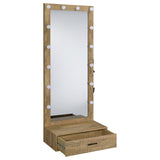 Spector Lighted Full-Length Floor Mirror with Drawer, Mango