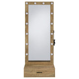 Spector Lighted Full-Length Floor Mirror with Drawer, Mango