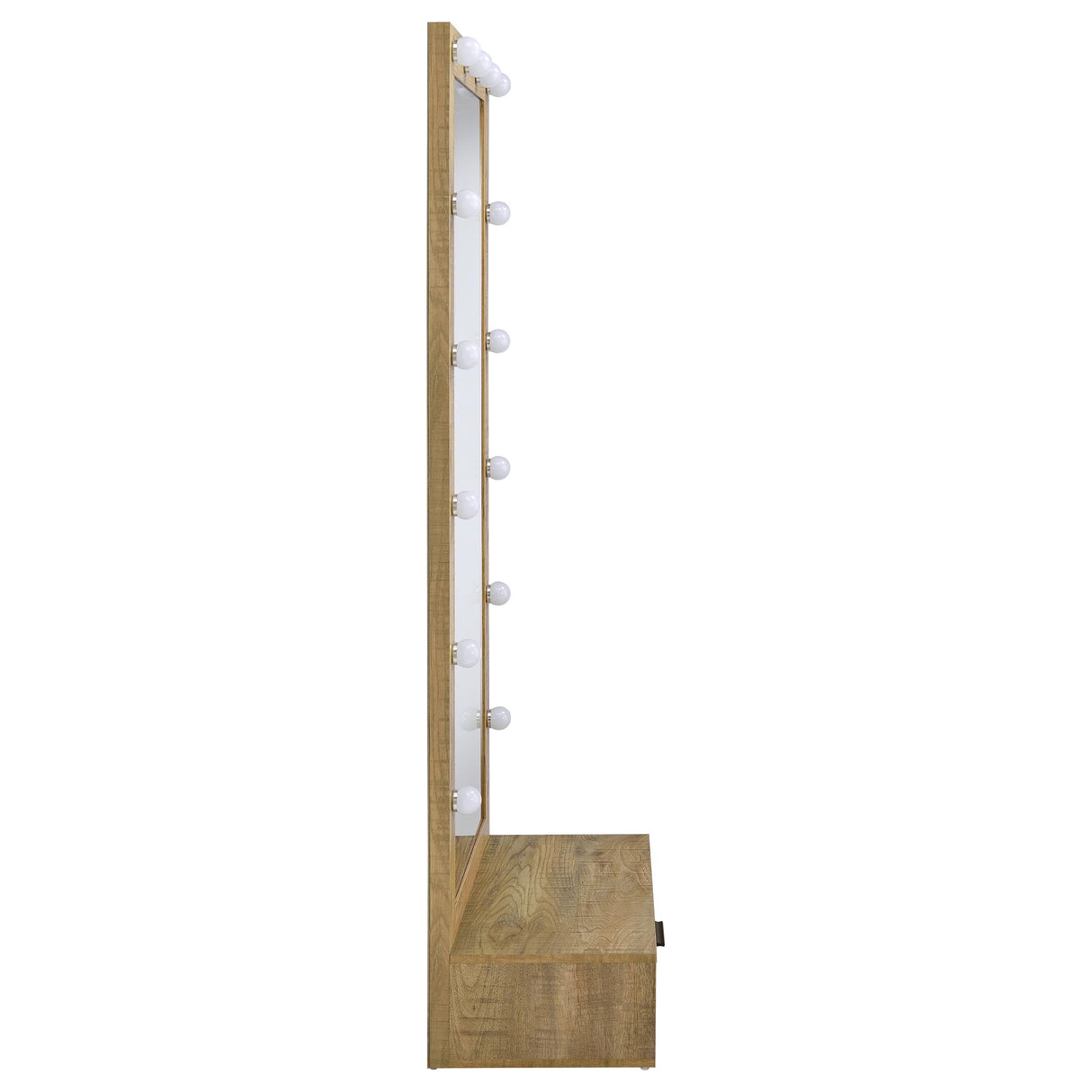 Spector Lighted Full-Length Floor Mirror with Drawer, Mango
