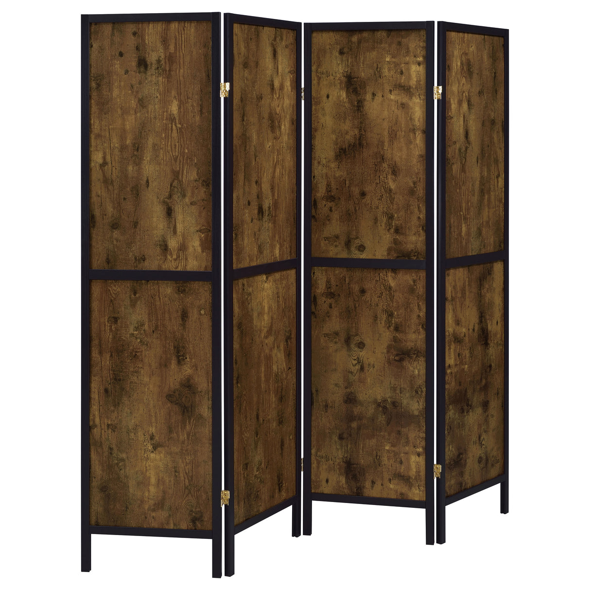 Deepika 4-Panel Folding Room Divider in Rustic Nutmeg