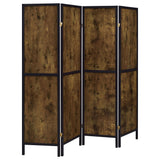 Deepika 4-Panel Folding Room Divider in Rustic Nutmeg