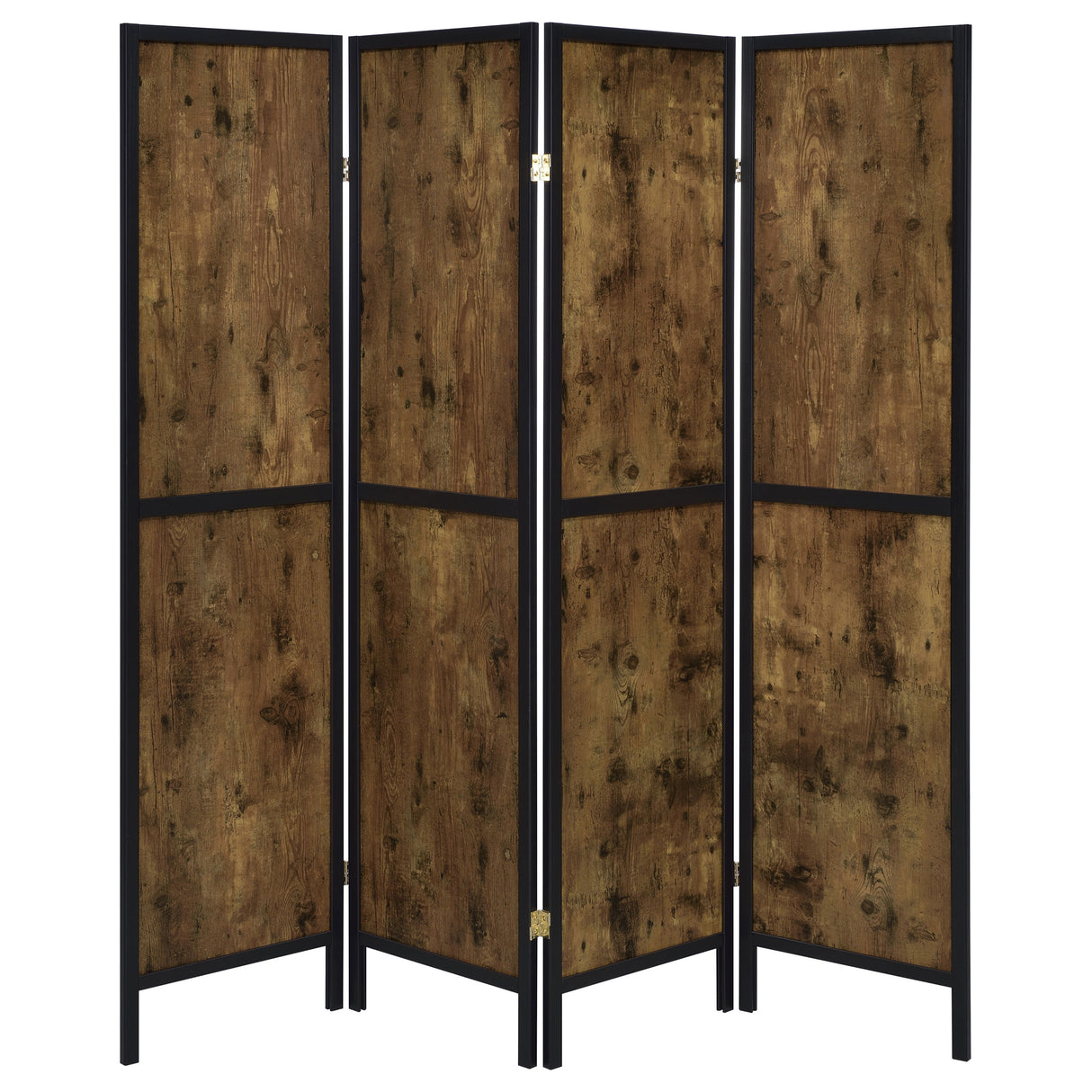 Deepika 4-Panel Folding Room Divider in Rustic Nutmeg