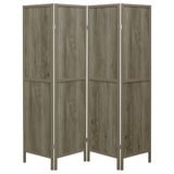Deepika 4-Panel Folding Room Divider in Grey Driftwood