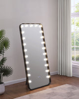 Canton 32x71 LED Standing Mirror with Bluetooth Speaker, Black