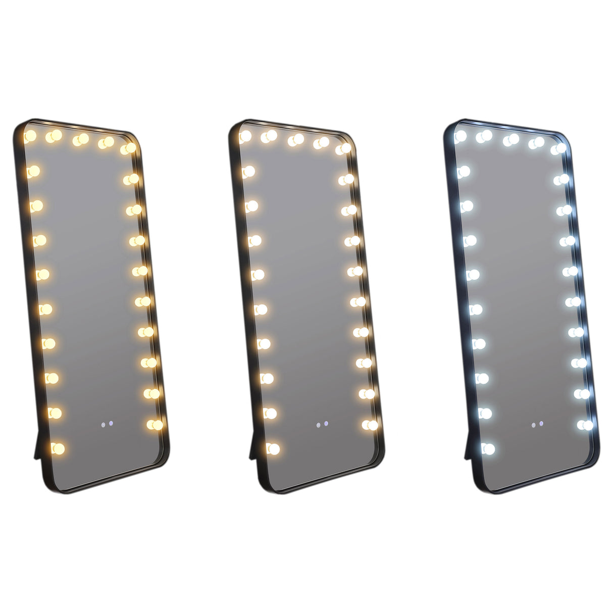 Canton 32x71 LED Standing Mirror with Bluetooth Speaker, Black