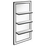 Oriel Rectangular 3-Shelf Wall Mirror in Silver, 24 x 47 In.
