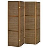 Browning 4-Panel Bamboo Room Divider Folding Screen, Walnut