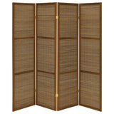 Browning 4-Panel Bamboo Room Divider Folding Screen, Walnut