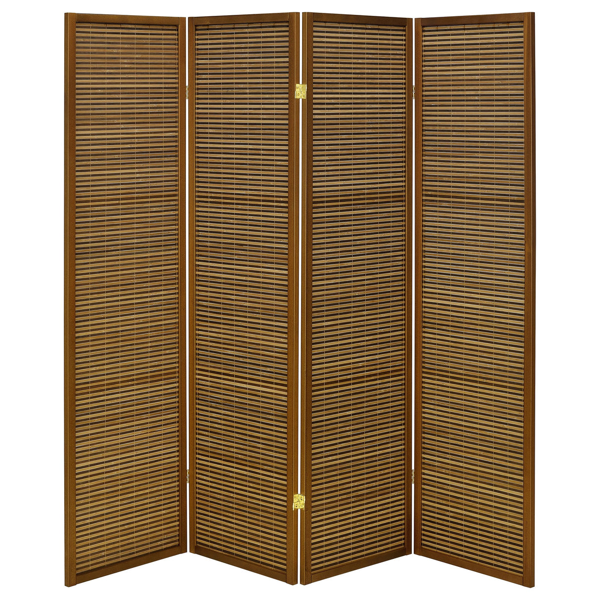 Browning 4-Panel Bamboo Room Divider Folding Screen, Walnut