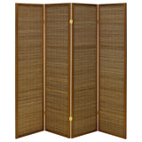 Browning 4-Panel Bamboo Room Divider Folding Screen, Walnut