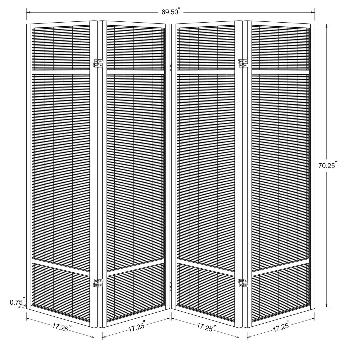 Pearce 4-Panel Bamboo Folding Room Divider - Natural