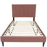 Bed With Channel Tufted Adjustable Headboard