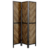 Marlene 3-Panel Folding Room Divider in Rustic Tobacco