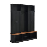 Entryway Hall Tree With Bench, 3 Top Cubbies & Bottom Storage Space