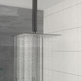 Dual Shower Head 10" Ceiling Mount Square Shower System With Rough In Valve - Matte Black