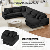 U - Sectional Sofa With Chaise Lounge, Oversized Living Room Couch