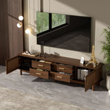 TV Stand For 85" TVs, 4 Smooth Glide Drawers - Walnut