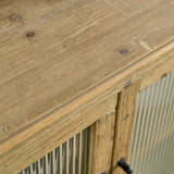 Rectangle Accent Sideboard Cabinet With Storage Shelf, Cabinet For Kitchen - Natural Wood