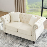 Chesterfield Sofa With Rolled Arms And Nailhead Trim