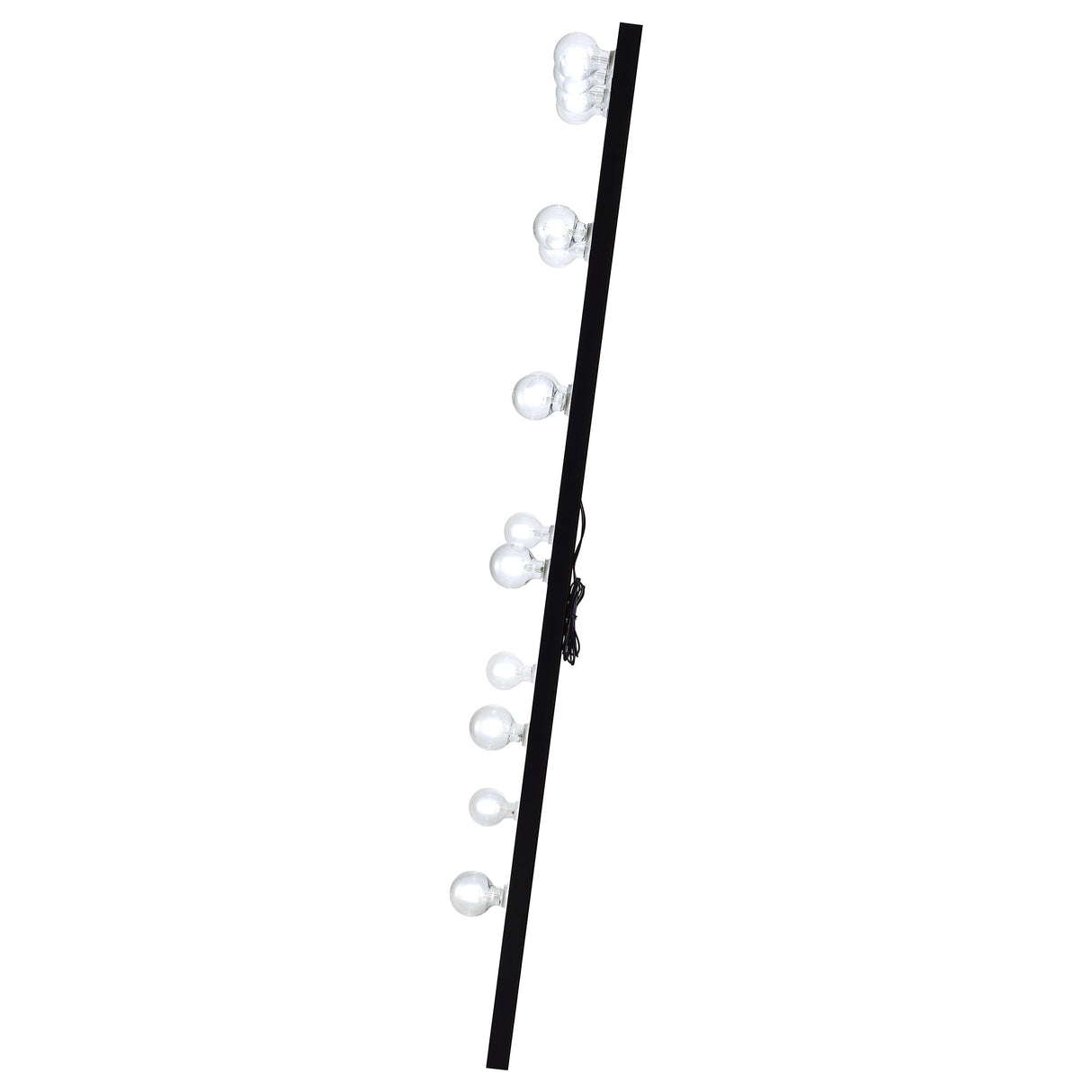 Zayan 32x71 Floor Mirror with LED Lighting, Black High Gloss