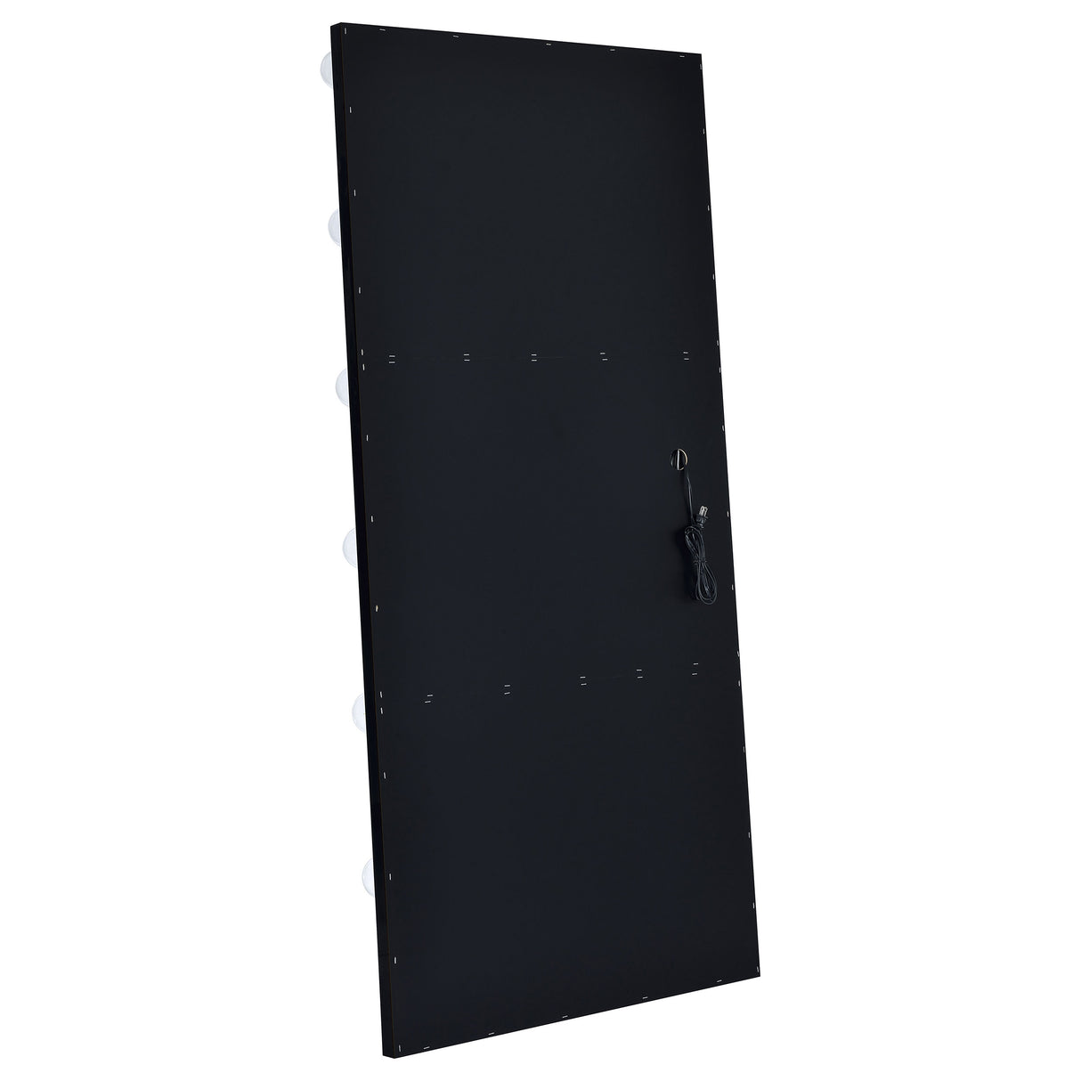 Zayan 32x71 Floor Mirror with LED Lighting, Black High Gloss