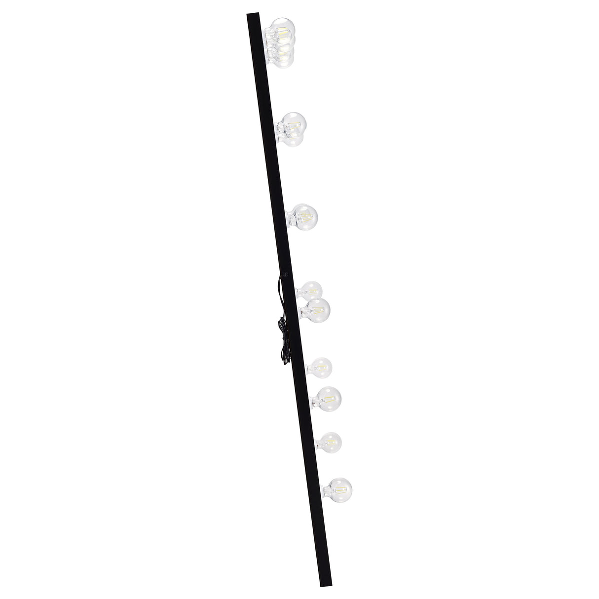 Zayan 32x71 Floor Mirror with LED Lighting, Black High Gloss