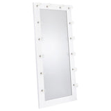 Zayan 32x71 Floor Mirror with LED Lighting, White Gloss