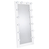 Zayan 32x71 Floor Mirror with LED Lighting, White Gloss
