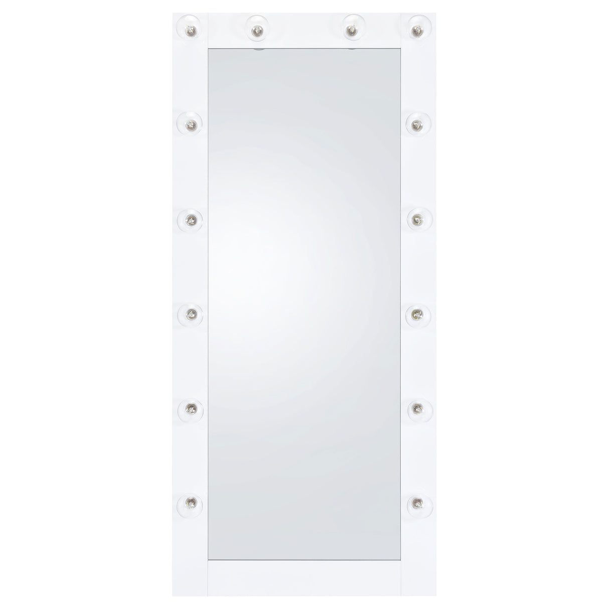 Zayan 32x71 Floor Mirror with LED Lighting, White Gloss