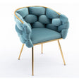 Luxury Modern Simple Leisure Velvet Single Sofa Chair Bedroom Lazy Person Household Dresser Stool Manicure Table Back Chair - Chair Sets - Alpine Outlets