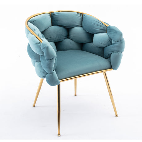 Luxury Modern Simple Leisure Velvet Single Sofa Chair Bedroom Lazy Person Household Dresser Stool Manicure Table Back Chair - Chair Sets - Alpine Outlets
