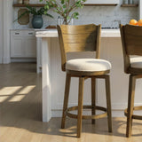 Winsley - Coastal Modern Swivel Wood Counter Height Kitchen Bar Stool