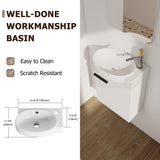 Soft Close Doors Bathroom Vanity With Sink, Compact Wall Mounted Design Basin