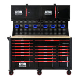 Heavy Duty Tool Cart With 19 Drawers, Tools Not Included, Mobile Storage For Workshop Or Laboratory - Black / Red